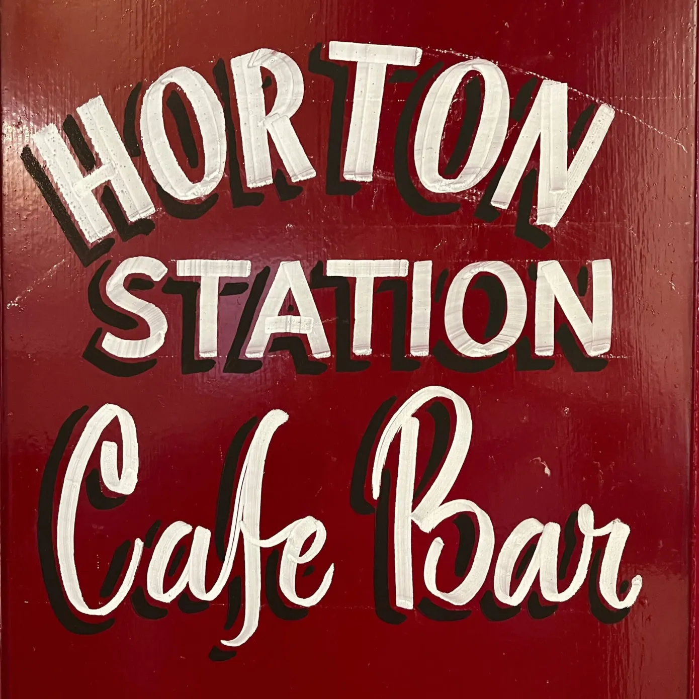 poster in 50s style typeface saying Horton Station Cafe Bar