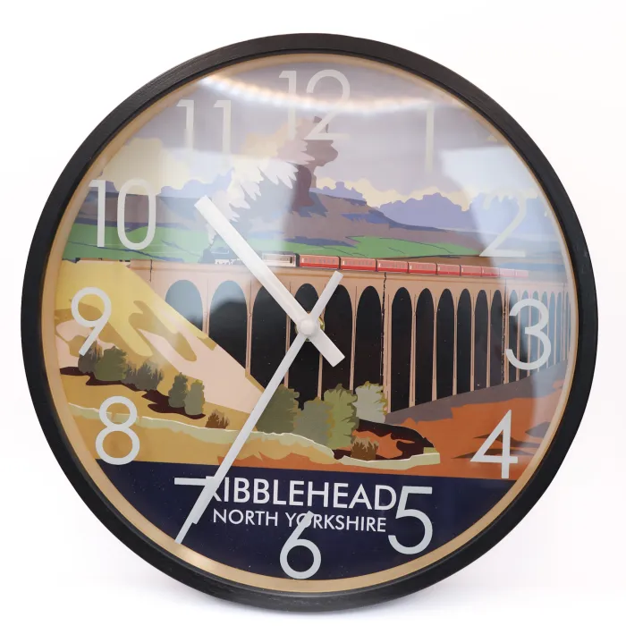 Wall Clock with Ribblehead Viaduct behind
