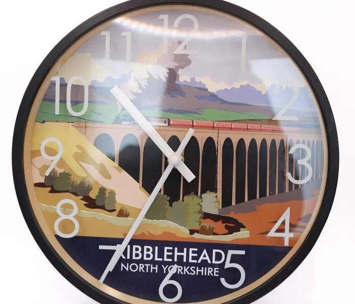 Wall Clock with Ribblehead Viaduct behind