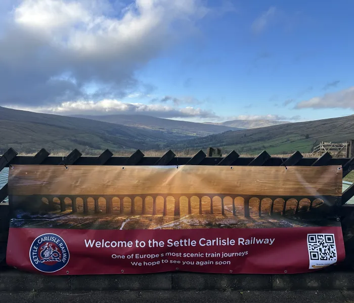 Banner with Welcome to the Settle Carlisle Railway