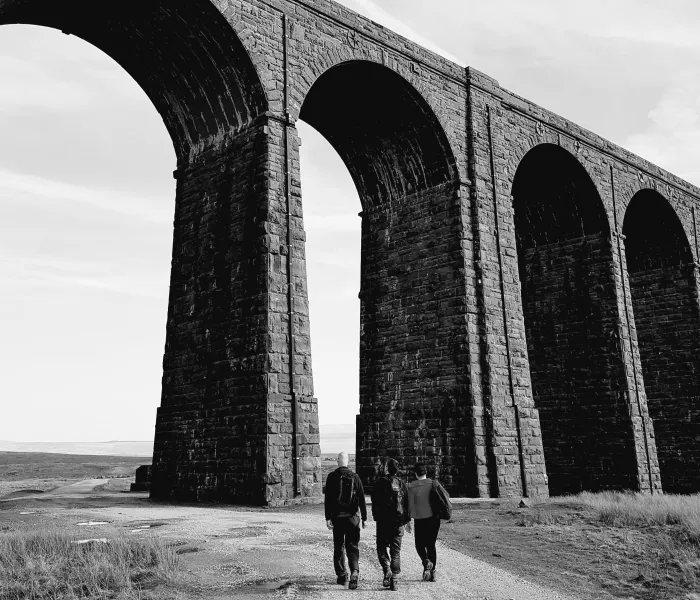 Black and White Ribblehead Viaduct by Lynn Strutt