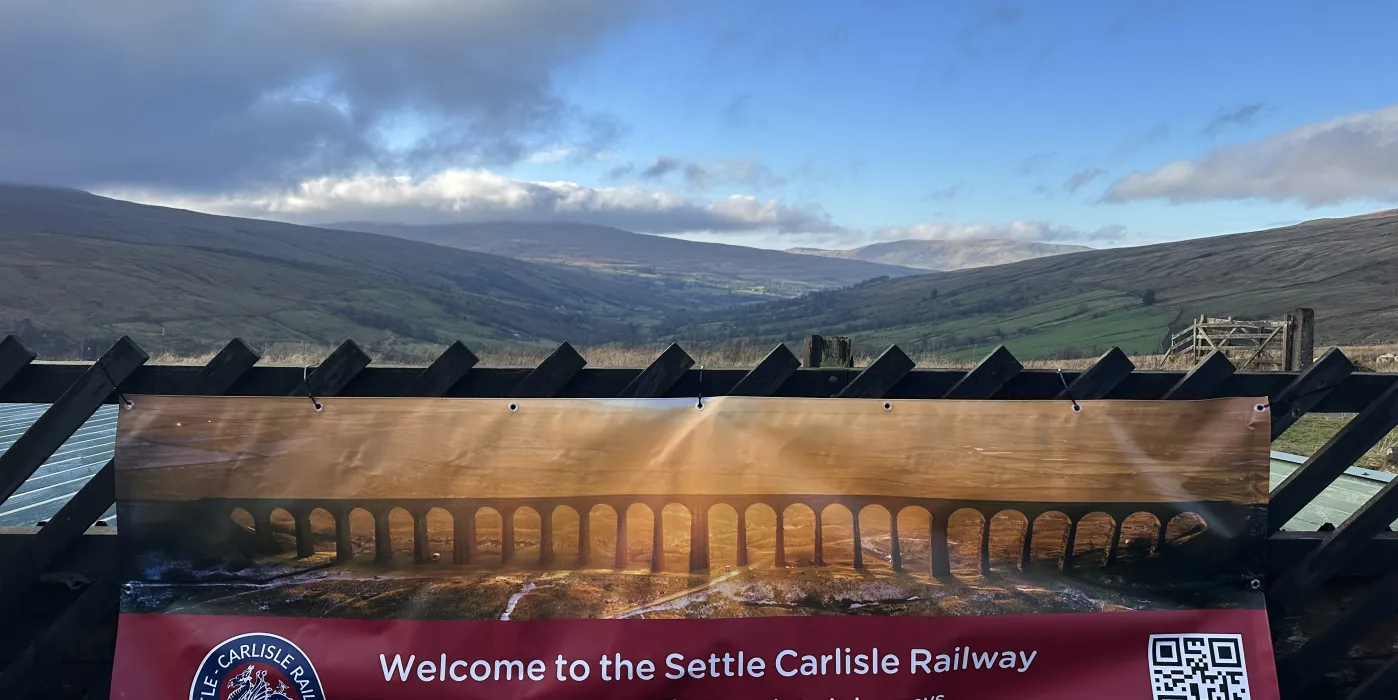 Banner with Welcome to the Settle Carlisle Railway