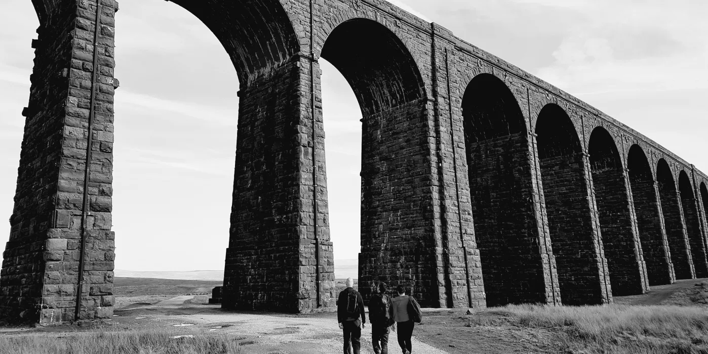 Black and White Ribblehead Viaduct by Lynn Strutt
